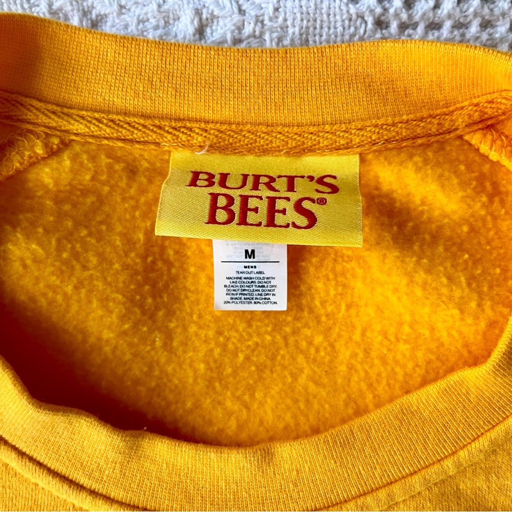 Limited Edition Burt's Bees Yellow Crewneck Sweatshirt with Red Lettering - Picture 3 of 7
